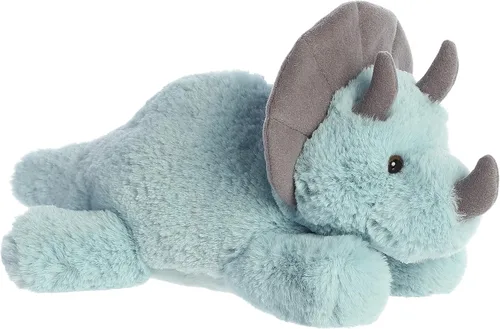 Vista 3 de Aurora Adorable Flopsie Triceratops - Animal de peluche, facilidad juguetona, compañeros atemporales, color azul, 12 pulgadas