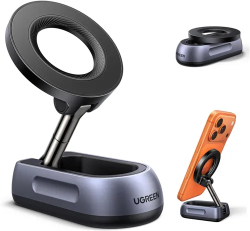 Vista 9 de UGREEN Magsafe Phone Mount for Gym, Dual-Sided Magnets, 360°Adjustable Portable Magnetic Phone Holder, Gym Essentials for Hands-Free Workouts