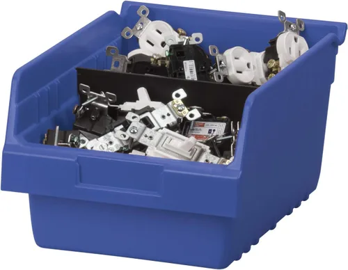 Vista 7 de Akro-Mils 30080 ShelfMax - Caja de almacenamiento de plástico para anidar, 12 pulgadas de largo por 8 pulgadas de ancho por 6 pulgadas de alto, Azul