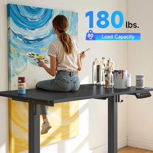 Vista 6 de BIZUM - Escritorio de pie eléctrico de 40x24 pulgadas con ajuste de altura y configuraciones de memoria, escritorio ergonómico para sentarse o estar