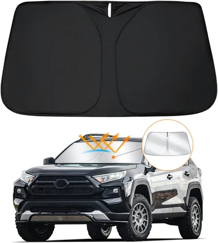 Vista 9 de D-Lumina - Parasol para parabrisas para Toyota RAV4 2006-2012 Foldable Front Sun Visor Protector Blocks UV Rays, RAV-4 SUV Interior Accessories