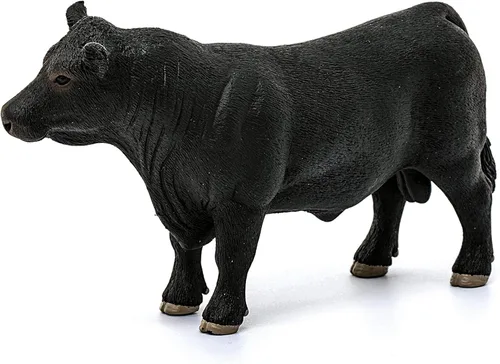 Vista 3 de Schleich Farm World, juguetes de animales realistas para niños de 3 años en adelante, figura de juguete de toro Angus Negro