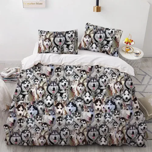 Vista 22 de Juego de funda de edredón de Malinois belga, juego de ropa de cama decorativo de 3 piezas con 2 fundas de almohada, funda de edredón suave, juego