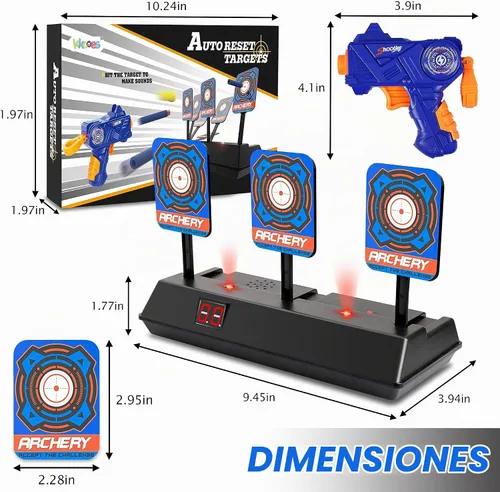 Vista 6 de KKONES - Objetivo de disparo digital con puntuación eléctrica y reinicio automático para pistolas Nerf