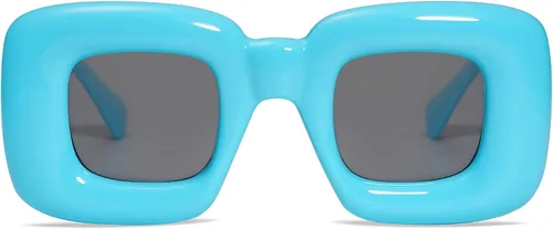 Vista 3 de VANLINKER Lindas gafas de sol cuadradas infladas para mujeres y hombres, gafas gruesas retro con marco grueso divertido máscara sombras VL9733