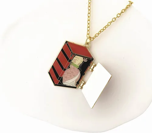 Vista 7 de DEZHAN Collar de anime Demon Slaye, colgante de metal de dibujos animados para niñas, mujeres y hombres, Zinc, No es una piedra preciosa
