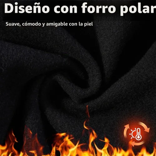 Vista 6 de Ski Mask Balalclava Windproof Face Mask Warm Fleece Neck Cover for Cold Weather Helmet Hood for Men & Women A01-negro