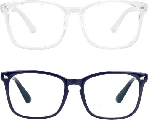 Vista 15 de LifeArt 2 pares de anteojos de bloqueo de luz azul con bisagra de resorte, anteojos para computadora, anteojos de juegos, gafas de TV para mujeres