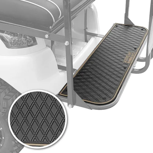 Vista 2 de Rear Step Rubber Floor Mat for Golf Cart Models Equipped with MadJax Genesis 150, GTW MACH1, or MODZ Flip4 Rear Seat Kits Durable Full Coverage