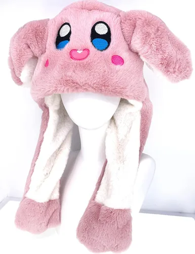 Vista 2 de Kobataro Pink Merch Toys - Gorro de peluche Kawaii con orejas en movimiento para niños, adultos, hombres y mujeres