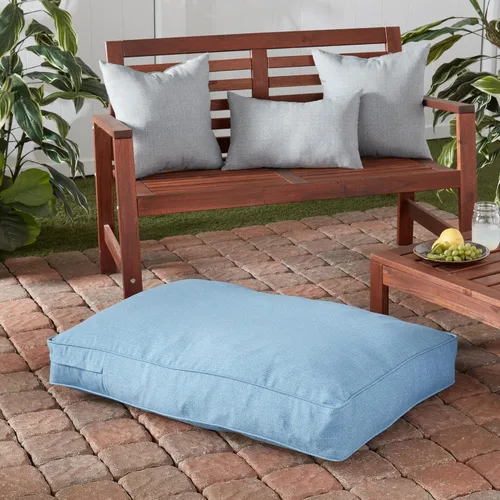 Vista 4 de Casey - Cama rectangular para perros (36 x 24 pulgadas) de mezclilla para interiores y exteriores, estilo almohada