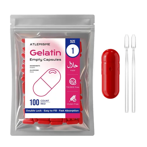 Vista 8 de Cápsulas de gelatina vacías tamaño 1 (100 unidades) – Cápsulas de gel para relleno de bricolaje con 2 cucharas de micro laboratorio