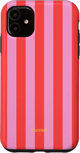Vista 8 de Funda de rayas rojas rosas para iPhone 17