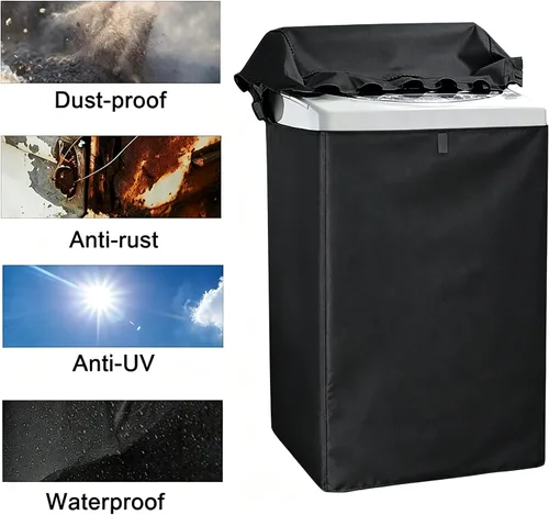Vista 5 de Cubierta portátil para lavadora y secadora, cubierta para lavadora y secadora, a prueba de polvo, impermeable, protector de electrodomésticos