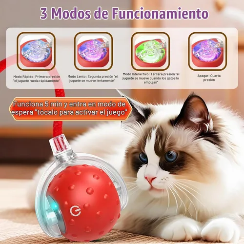 Vista 6 de Juguete Tiny Fetch para Perros, Juguetes Interactivos Tinyfetch para Perros y Gatos con Pelotas con Canto de Pájaros, Juguete de Pelota Eléctrica