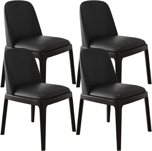 Vista 20 de Juego de 2/4 sillas de comedor, sillas de comedor de madera, silla tapizada para sala de estar, silla de vestíbulo sin brazos con respaldo curvo