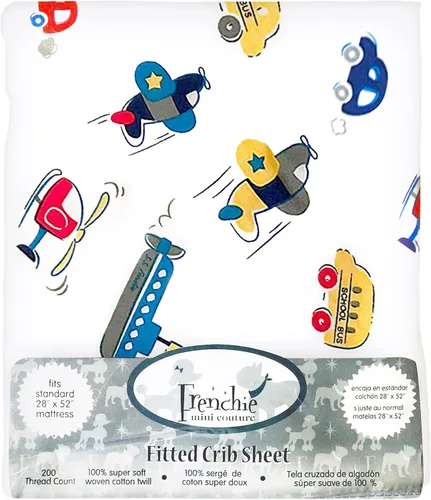 Vista 15 de Frenchie Mini Couture Sábanas para moisés, 100% algodón, estrellas azules, 15 x 33 pulgadas, paquete de 2