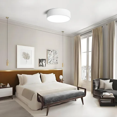 Vista 7 de Lámpara de Techo LED Blanca Regulable de Montaje al Ras, Accesorios de Iluminación Modernos Redondos para Pasillo, Luces de Techo 5CCT 2700K-6000K