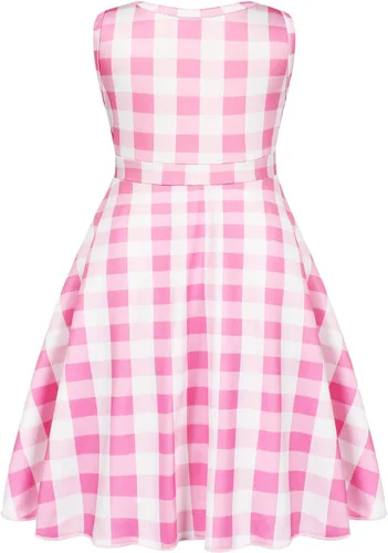 Vista 3 de Eledobby Girls Cute Doll Costume Gingham Dress Kids Halloween Outfits Cosplay Plaid Dresses Birthday Party Dress Up Clothes