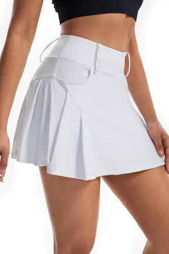 Vista 3 de Blaosn Faldas atléticas fluidas para mujer, para entrenamiento, tenis, golf, falda plisada con pantalones cortos y bolsillos, ropa bonita, vestido