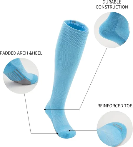 Vista 3 de QBK Conjunto combinado de calcetines y cinturón de béisbol para niños y niñas (2 pares de calcetines y 1 cinturón)