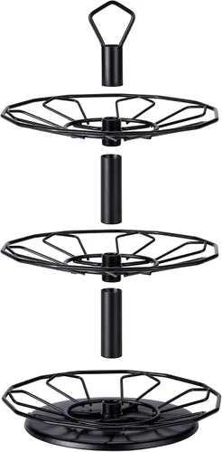 Vista 3 de FlagShip Carrusel para tazas K de 3 niveles para soporte de cápsulas Keurig de metal, instalación de bricolaje, pequeño para almacenamiento