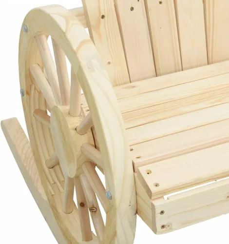 Vista 9 de Brown Solid Fir Wood Rocking Adirondack Chair, Ergonomic Design for Patio, Garden, and Balcony Relaxation