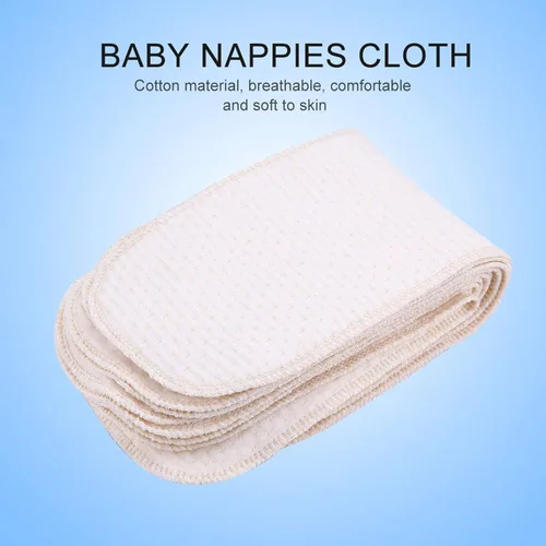 Vista 7 de Pañales de tela, algodón suave, transpirable, de alta absorción, reutilizables, insertos de pañales para recién nacidos, bebés durante la noche