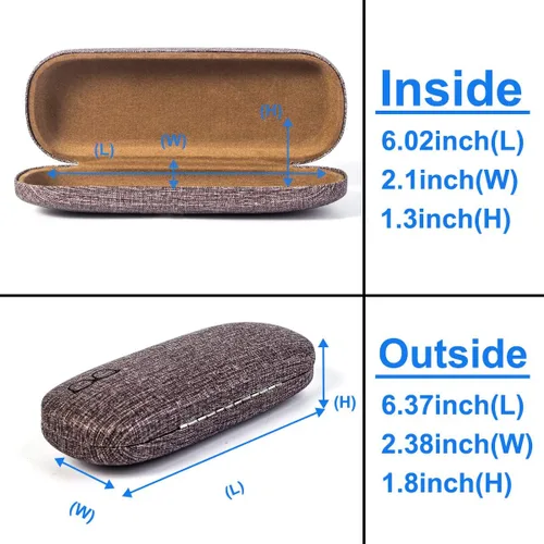 Vista 4 de Estuche rígido para gafas, paquete de 3 fundas protectoras unisex para gafas