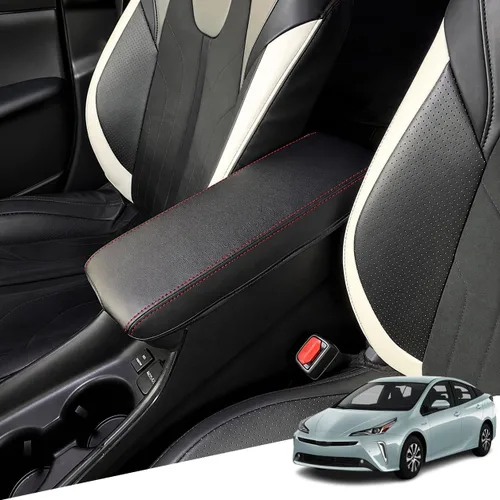 Vista 93 de Great-luck Funda de cuero para consola central, almohadilla para reposabrazos, accesorios de cubierta de caja (costuras rojas) para BMW X1 2023 2024