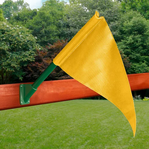 Vista 2 de Gorilla Playsets 09-1014-Y Kit de bandera y accesorio de juego base con asta de bandera, amarillo