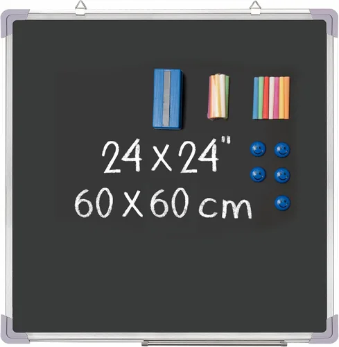 Vista 7 de Juego de pizarrón + accesorios Pizarra pequeña para colgar en la pared, pizarra negra con tizas, borrador e imanes para el hogar, cocina y oficina