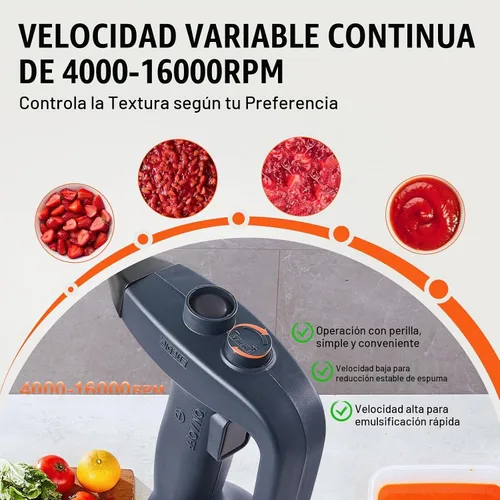 Vista 3 de VEVOR Batidora de Inmersión Comercial, Mezclador de Mano de 350W de Alta Resistencia, Mezclador de Velocidad Variable Sin Escalas de 16 Pulgadas