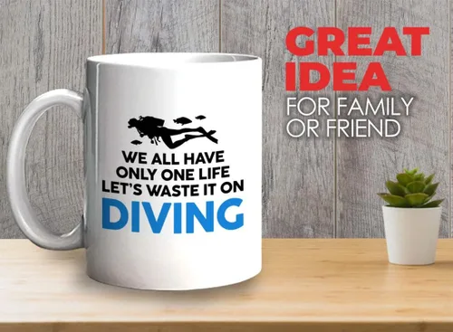 Vista 19 de Taza de café de buceo de 11 onzas, color negro, sumerge en la felicidad, actividades de respiración subacuática, pasatiempos, natación, ascenso