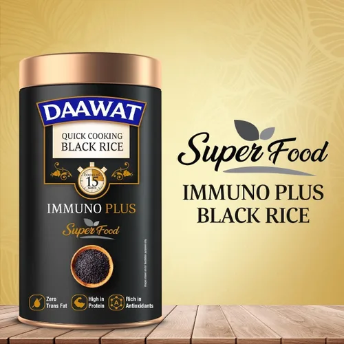 Vista 9 de Daawat Black Rice Immuno Plus Arroz negro de grano entero rico en antioxidantes Superalimento sin gluten Alto en fibra, bajo en grasa 1 kg
