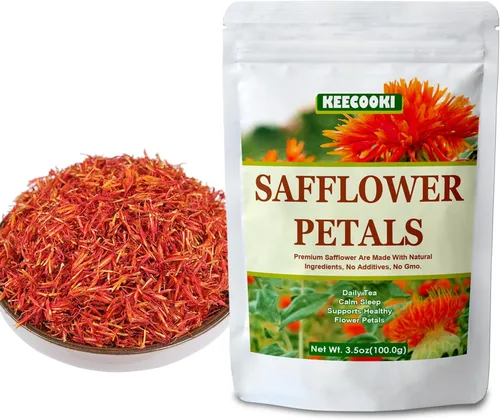 Vista 6 de Pétalos de cártamo secos de alta calidad, 3.5 onzas (3.53 oz), flores de cártamo 100% naturales, puros, sin aditivos, paquete de 1