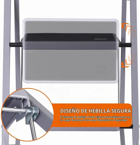 Vista 3 de F2C Escalera de 2 escalones, taburete de 2 escalones para adultos, taburete plegable de 2 escalones con práctico mango de empuñadura, capacidad