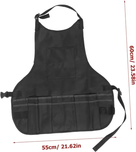 Vista 2 de ABOOFAN Adjustable Artist Apron with Tool Storage Oilproof Painting Work Clothes for Comfortable Use Black S