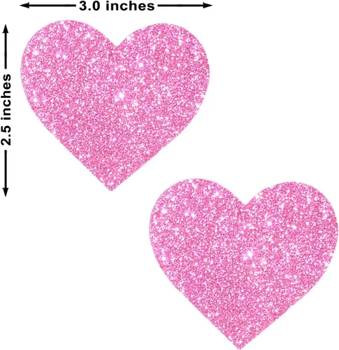 Vista 4 de Neva Nude I Heart U Nipztix Pasties - Fundas para pezones para festivales, raves, fiestas, impermeables y resistentes al sudor, fabricadas