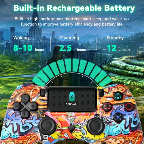 Vista 2 de Fancy Buying Controller Wireless Compatible with PS4SlimPro with Dual Vibration6-Axis Motion SensorAudio Function