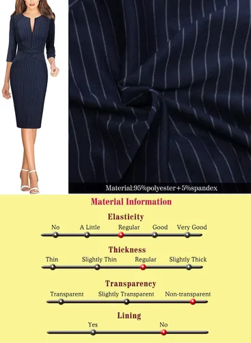 Vista 6 de VFSHOW - Vestido tipo tubo con cremallera frontal para mujer, para el trabajo, oficina, negocios, fiesta o cóctel