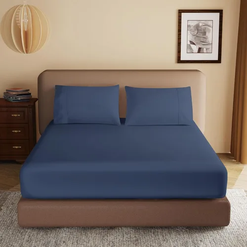 Vista 9 de 2 paquetes de sábanas ajustables 100% algodón egipcio tamaño TwinXL, sábana ajustable de 600 hilos de algodón, sábana bajera con bolsillo profundo