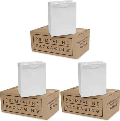 Vista 12 de Prime Line Packaging Bolsas de Regalo de Papel Kraft, Mini Bolsas de Regalo de Papel con Asas para Baby Showers, Bautizo, Bodas, Fiestas, Recuerdos