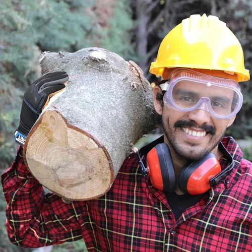 Vista 5 de Guantes de trabajo Mecánico de cuero Guante de construcción de trabajo para pantalla táctil