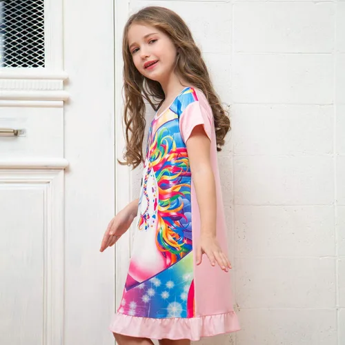 Vista 3 de Sylfairy Camisones para niñas, camisón de unicornio, vestidos de pijama de princesa para niñas, ropa de dormir