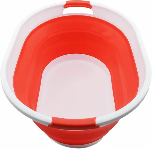 Vista 8 de SAMMART Cesta de lavandería de plástico plegable de 32L (8.4 galones) - Contenedor/organizador de almacenamiento plegable - Tina de lavado portátil