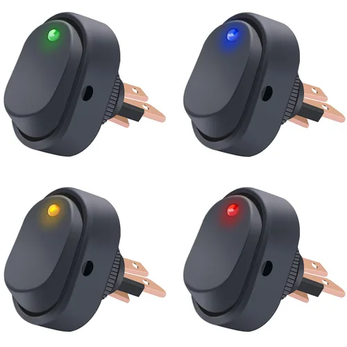 Vista 17 de Twidec/5 piezas Interruptor basculante redondo de 12V ON/OFF/ON AC 6A/250V 10A/125V SPST 3 pines 3 posiciones interruptor de palanca para coche
