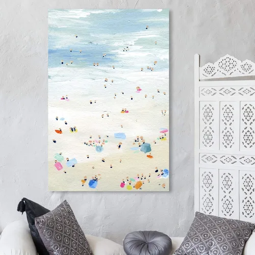 Vista 4 de The Oliver Gal Artist Co. Lienzo decorativo náutico y costero para pared, diseño de gente pequeña, decoración del hogar, 30 x 45 pulgadas, azul