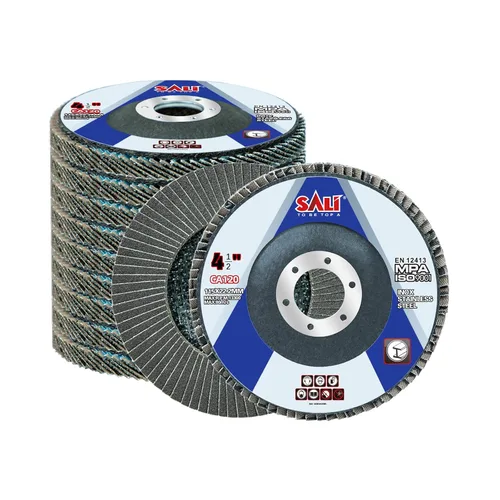 Vista 16 de Sali Paquete de 10 Discos de Aleta Grano 40 de 4.5" x 7/8" Disco de Lijado Tipo Bisel #29 Grado Premium e Industrial Rueda de Amoladora Angular