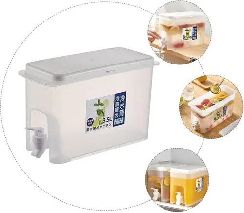 Vista 9 de NOLITOY Cubo de bebida fría grande para café, jarra de agua helada, jarra de agua para cocina, refrigerador, recipiente de agua, hervidor de agua